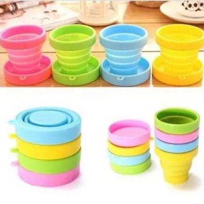 Imagem de 10x Copos Retrátil De Silicone Dobrável 150ml Ecológico