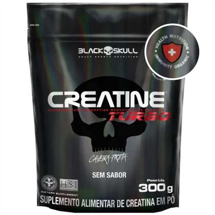 Imagem de 10x Creatine Turbo Monohidratada Black Skull 300g Sem Sabor