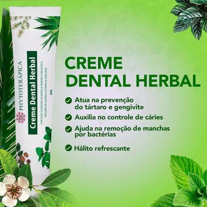 Imagem de 10X Creme Dental Herbal Vegano Melaleuca - Phytoterapica