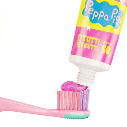Imagem de 10x gel dental infantil peppa pig com fluor 50g -dentalclean