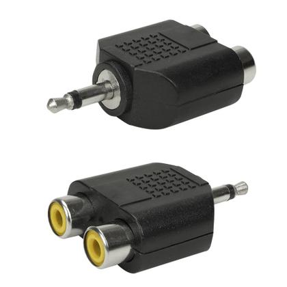 Imagem de 10x Plug Adaptador Duplicador Splitter 1 P2 Mono X 2 Rca Fêmea