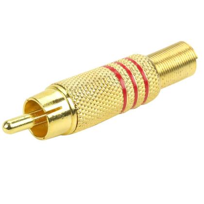 Imagem de 10x Plug Rca Gold 24k Linha Profissional 6mm - Original Pix