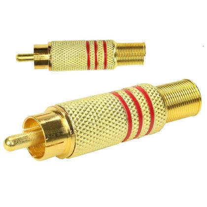Imagem de 10x Plug Rca Gold 24k Linha Profissional 6mm - Original Pix