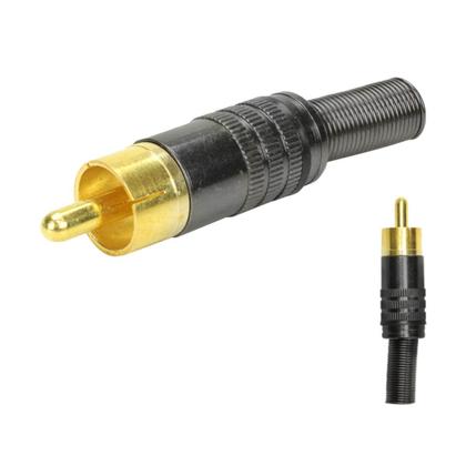 Imagem de 10x Plug Rca Macho profissional Grafite - Ponta Ouro 24k