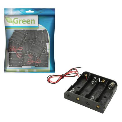 Imagem de 10x Suporte Para 4 Pilhas Aa c/Rabicho - ligação Paralelo