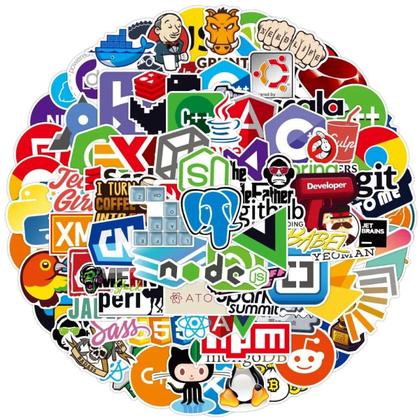 Imagem de 111 Adesivos Programação Code Python Lua Java C++ Tech Hack Stickers Computação