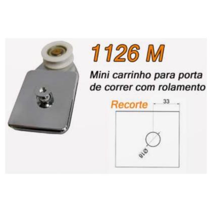 Imagem de 1126 - Roldana tipo carrinho modelo mini para vidro temperado blindex Bronze - 2 unidades