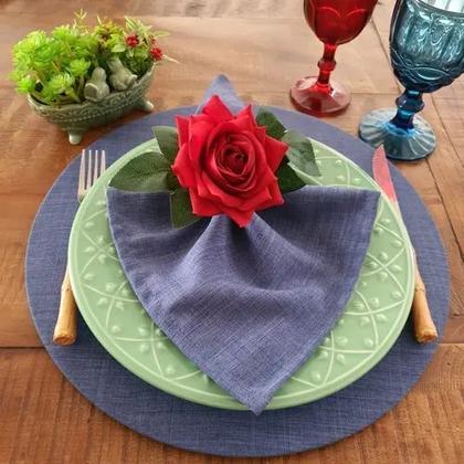 Imagem de 12 Capas De Sousplat (supla) Com Elástico E Bases Mdf 35 Cm