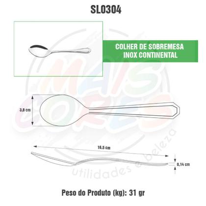 Imagem de 12 Colheres +12 Garfos + 12 Facas Sobremesa Continental