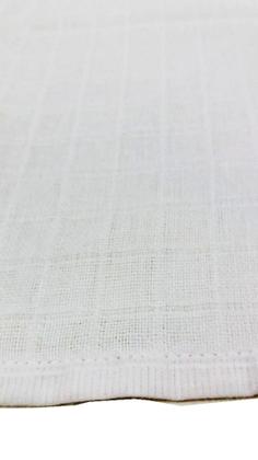 Imagem de 12 Fralda De Pano Quadriculada Branca 68x68cm Com Bainha