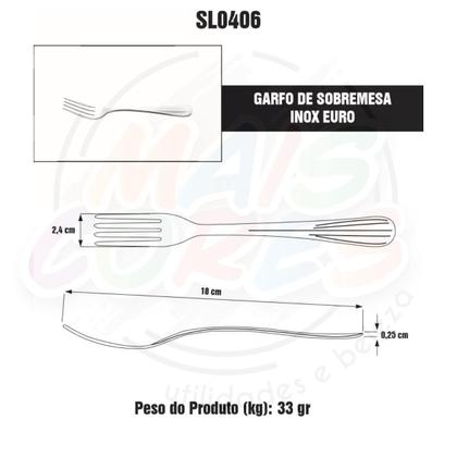 Imagem de 12 Garfos E 12 Facas Sobremesa Inox - Talheres