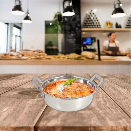 Imagem de 12 mini panelinha  caçarola inox luxe p/ servir c/ alça m2