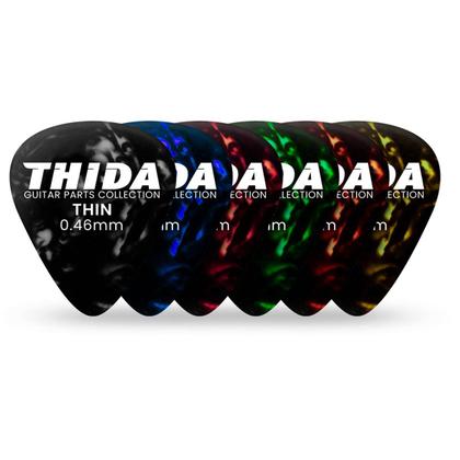 Imagem de 12 Palhetas Thin Cores Sortidas Celuloide P/ Violão Guitarra