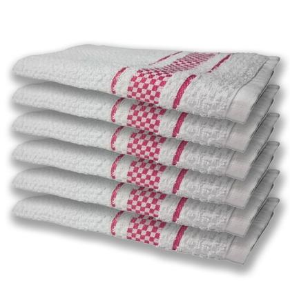 Imagem de 12 Panos de Prato Atoalhado Felpudo Premium Rosa