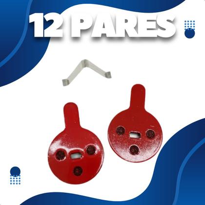 Imagem de 12 Pares de Pastilhas de Freio Redonda Furada com Mola para Freio a Disco de Bicicleta MTB e Passeio, Alta Durabilidade