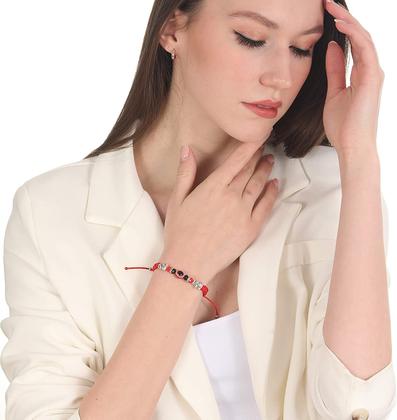 Imagem de 12 Pcs Evil Eye Bracelets Ajustável Red Black String knot