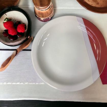 Imagem de 12 Prato De Cerâmica Para Sobremesa Linha Atual Vermelho
