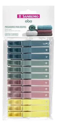 Imagem de 12 Pregadores De Roupa Prendedor Varal Plástico Sanremo