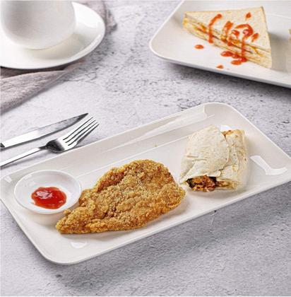 Imagem de 12 Travessas Bandeja Retangular em Melamina 19x12cm Servir