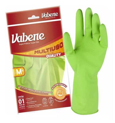 Imagem de 12 Und Luva Látex Multiuso M Verde E Amarelo Vabene