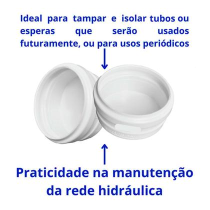 Imagem de 12 unidades Cap Tampão Pvc Branco Para Esgoto DN150 (150mm)