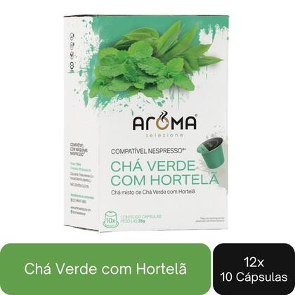 Imagem de 120 Cápsulas de Chá Compatíveis com Nespresso Aroma Verde com Hortelã