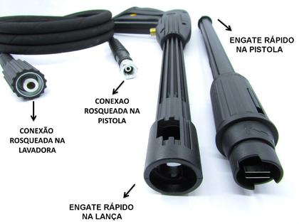 Imagem de 12m Mangueira Kit Pistola e Lança Wap Âmbar Trama de Aço Lavadora Alta Pressão