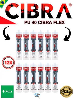 Imagem de 12x Pu 40 Cibra Flex Cola Selante Poliuretano  400g Cz/Br/Pt