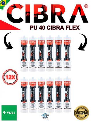 Imagem de 12x Pu 40 Cibra Flex Cola Selante Poliuretano  400g Cz/Br/Pt