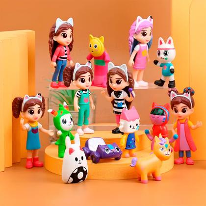 13 Miniaturas Bonecos Gatos Casa Magica da Gabby 7cm Coleção