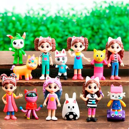 13 Miniaturas Bonecos Gatos Casa Magica da Gabby 7cm Coleção