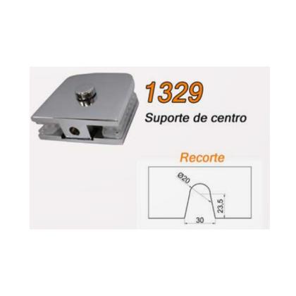 Imagem de 1329 - Suporte de centro para vidro fixo e guarda-corpo de vidro temperado blindex - Cromado