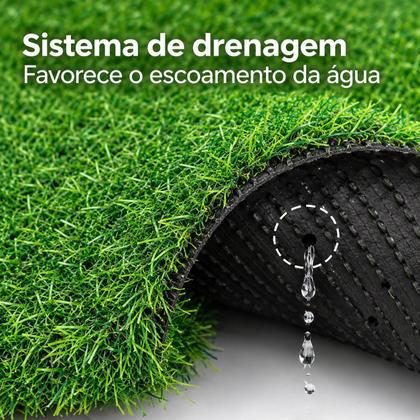 Imagem de 13m² Grama Sintética Artificial 20mm com Proteção UV e Antifungo 2,00 x 6,50m Verde mesclado PEX