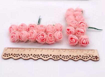 Imagem de 144 Mini Rosas Rosinhas de EVA Com Tule Diversas Cores