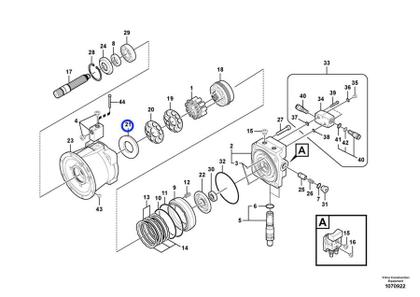 Imagem de 14529770 - Placa do Motor de Giro -EC200, EC210, EC220, EC235, EC460, EC480, ECR235, EW180, EW205, FC2121, FC2421, PL4608, PL4611, PL4809