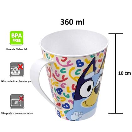 Imagem de 15 Canecas Copos Lembranças Bingo e Bluey p/ Festa Infantil