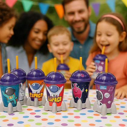 Imagem de 15 Copo Nave Espacial Foguete Lembrancinha Festa Aniversário