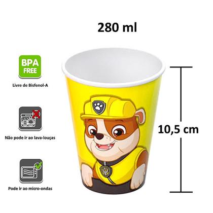 Imagem de 15 Copos Patrulha Canina Aniversário Sacola Surpresa Doces e Decoração