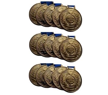 Imagem de 15 Medalhas Honra Ao Mérito 3,4Cm Ouro Prata Bronze Com Fita