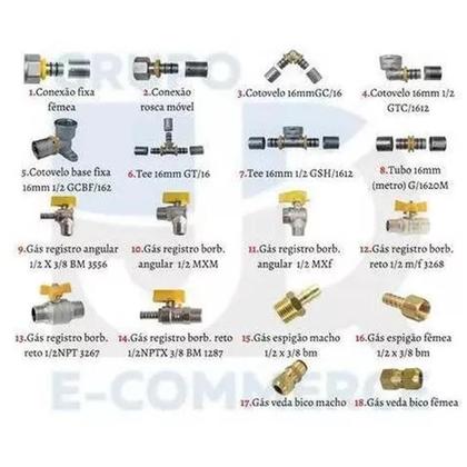 Imagem de 15 Tee Te Conector Femea P/gas 16mm X 1/2 Multi Pex Reforçado
