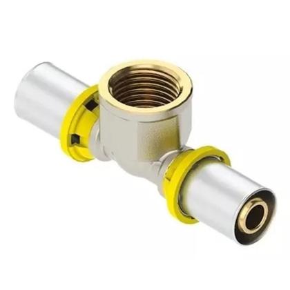 Imagem de 15 Tee Te Conector Femea P/gas 16mm X 1/2 Multi Pex Reforçado