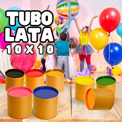 Imagem de 15 TUBO LATA 10X10 P/ Personalizar Tubo Lata Embalagem Kraft