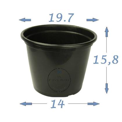 Imagem de 15 vasos plastico pote 20 para mudas de plantas e frutiferas volume de 3 litros cor preta
