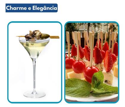 Imagem de 1500 un espetos bambu golf 9 cm petiscos gourmet decorativo