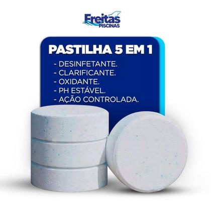 Imagem de 15x PASTILHA 200G 5 EM 1 PARA LIMPEZA DE PISCINA