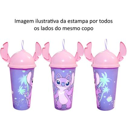 Imagem de 16 Copo Orelha Angel e Stitch Aniversário Infantil Lembrança