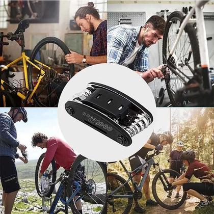 Imagem de 16 em 1 chave multiuso para a bicicleta e o mountain bike, soquete portátil, ferramentas do reparo