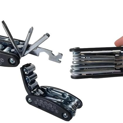Imagem de 16 em 1 chave multiuso para a bicicleta e o mountain bike, soquete portátil, ferramentas do reparo