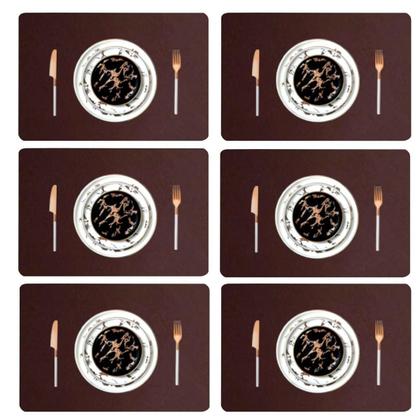 Imagem de 16 Jogos Americanos Mesa Jantar Impermeável + Porta Copos