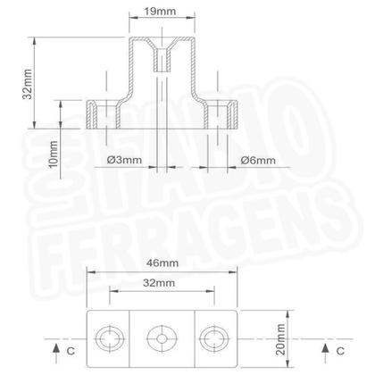 Imagem de 16 Peças - Distanciador Branco Para Corrediça De 32mm 3,2cm